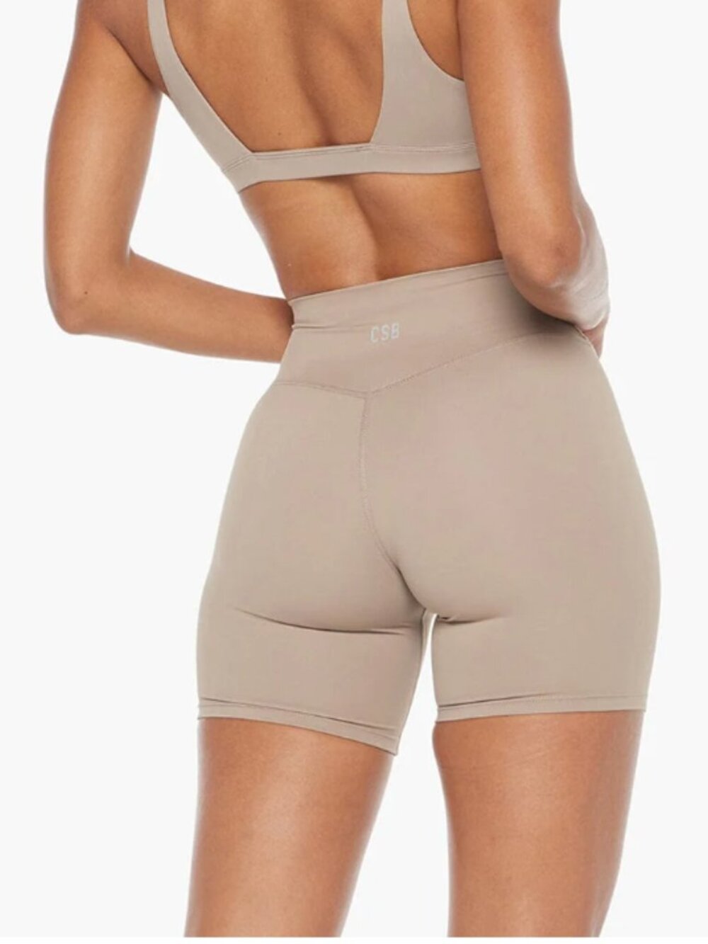 NWOT CSB Freedom Contour Top and Freedom Scrunch High-Waist Short Set - Almond - Picture 6 of 10